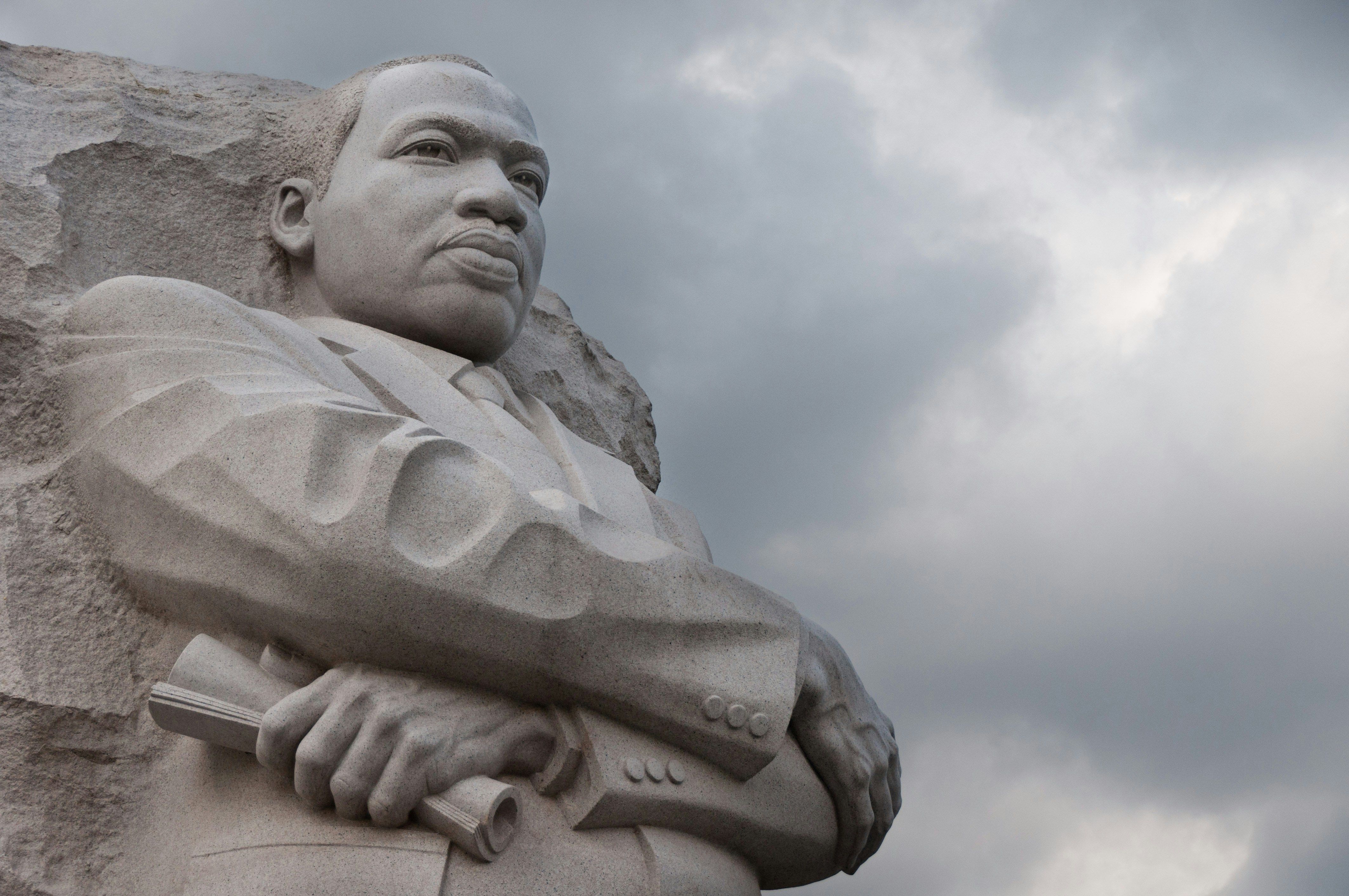 stone cut out of Martin Luther King Jr.